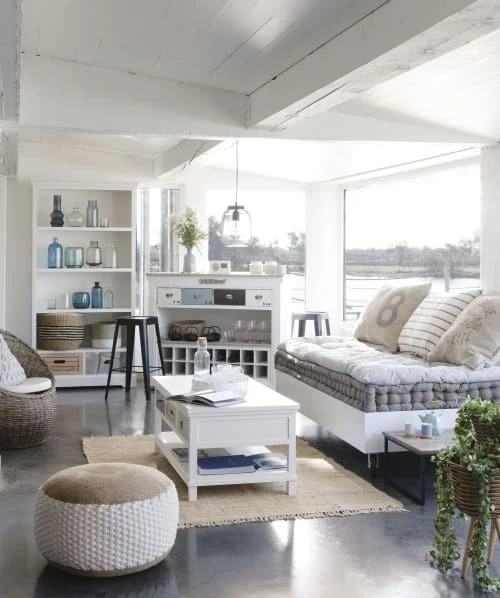 Maisons Du Monde Poufs Pouf Tressé En Jute Et Coton Blanc 30x60cm 6 Maisons Du Monde Poufs Pouf Tressé En Jute Et Coton Blanc 30x60cm – Image 6