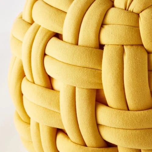 Maisons Du Monde Poufs Pouf Tressé Jaune 2 Maisons Du Monde Poufs Pouf Tressé Jaune – Image 2