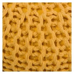 Rendez Vous Déco Poufs Pouf Tricot Rond En Coton Jaune Moutarde -Fauteuils, poufs et repose-pieds Soldes pouf tricot rond en coton jaune moutarde 2