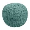 Rendez Vous Déco Poufs Pouf Tricot Rond En Coton Vert Céladon