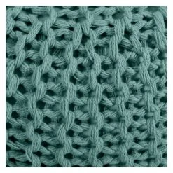 Rendez Vous Déco Poufs Pouf Tricot Rond En Coton Vert Céladon -Fauteuils, poufs et repose-pieds Soldes pouf tricot rond en coton vert celadon 4