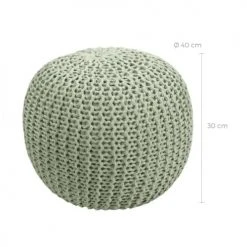 Rendez Vous Déco Poufs Pouf Tricot Rond En Coton Vert Clair 9 Rendez Vous Déco Poufs Pouf Tricot Rond En Coton Vert Clair -Fauteuils, poufs et repose-pieds Soldes pouf tricot rond en coton vert clair 3