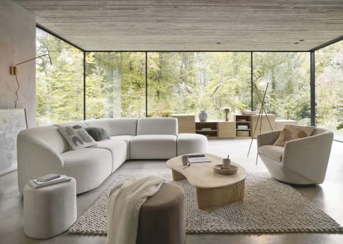 Maisons Du Monde Poufs Gris Clair Et Blanc (x2) 2 Maisons Du Monde Poufs Gris Clair Et Blanc (x2) – Image 2