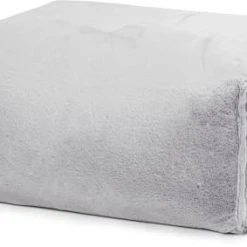 Sitting Point Poufs Repose-pied D'intérieur Aspect Fourrure Gris Clair 55x65x35cm