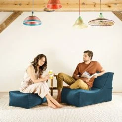 Sitting Point Poufs Repose-pied D'intérieur Aspect Velours Pétrole 55x65x35cm -Fauteuils, poufs et repose-pieds Soldes repose pied d interieur aspect velours petrole 55x65x35cm 2