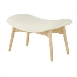 Fauteuils, poufs et repose-pieds Soldes -Fauteuils, poufs et repose-pieds Soldes repose pieds a bouclettes blanches et bouleau massif 1000 15 31 210033 2