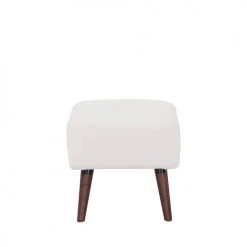 Drawer Repose-pieds En Tissu Bouclette Pieds Bois Foncé Ecru -Fauteuils, poufs et repose-pieds Soldes repose pieds en tissu bouclette pieds bois fonce ecru 2