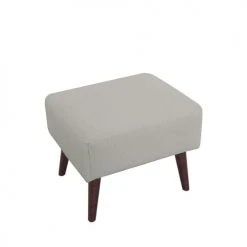 Drawer Repose-pieds En Tissu Bouclette Pieds Bois Foncé Gris Clair -Fauteuils, poufs et repose-pieds Soldes repose pieds en tissu bouclette pieds bois fonce gris clair 4