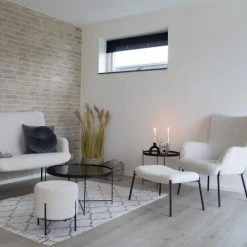 House Nordic Repose-pieds En Tissu Bouclette Sable -Fauteuils, poufs et repose-pieds Soldes repose pieds en tissu bouclette sable 4