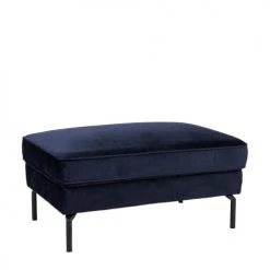 Drawer Repose-pieds En Velours Bleu Marine -Fauteuils, poufs et repose-pieds Soldes repose pieds en velours bleu marine 2