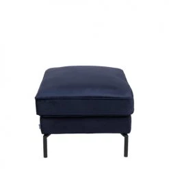 Drawer Repose-pieds En Velours Bleu Marine -Fauteuils, poufs et repose-pieds Soldes repose pieds en velours bleu marine 3