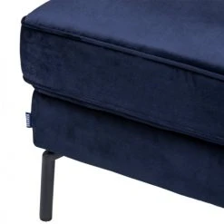 Drawer Repose-pieds En Velours Bleu Marine -Fauteuils, poufs et repose-pieds Soldes repose pieds en velours bleu marine 4