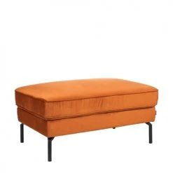 Drawer Repose-pieds En Velours Rouille -Fauteuils, poufs et repose-pieds Soldes repose pieds en velours rouille 2