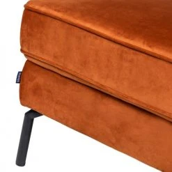 Drawer Repose-pieds En Velours Rouille -Fauteuils, poufs et repose-pieds Soldes repose pieds en velours rouille 4