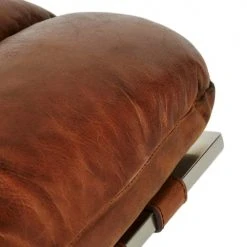 Maisons Du Monde Repose-pieds Vintage En Cuir Marron -Fauteuils, poufs et repose-pieds Soldes repose pieds vintage en cuir marron 1000 13 39 228901 3