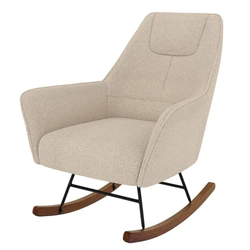 Rendez Vous Déco Fauteuils Rocking-chair Beige Effet Laine Bouclette En Tissu 1 Rendez Vous Déco Fauteuils Rocking-chair Beige Effet Laine Bouclette En Tissu