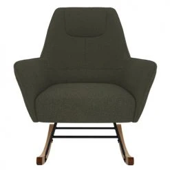 Rendez Vous Déco Fauteuils Rocking-chair Kaki Effet Laine Bouclette En Tissu -Fauteuils, poufs et repose-pieds Soldes rocking chair kaki effet laine bouclette en tissu 3