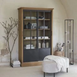 Maisons Du Monde Poufs Tabouret Rond Gris Clair Et Noir -Fauteuils, poufs et repose-pieds Soldes tabouret rond gris clair et noir 1000 11 22 215231 5